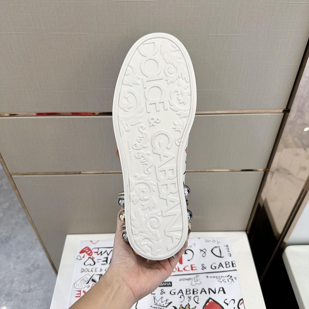 Dolce & Gabbana Printed Calfskin Portofino Sneakers - DopestKickz