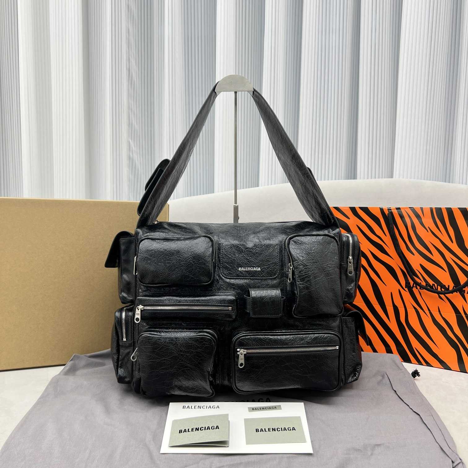 Balenciaga Superbusy Large Sling Bag In Black  - DopestKickz