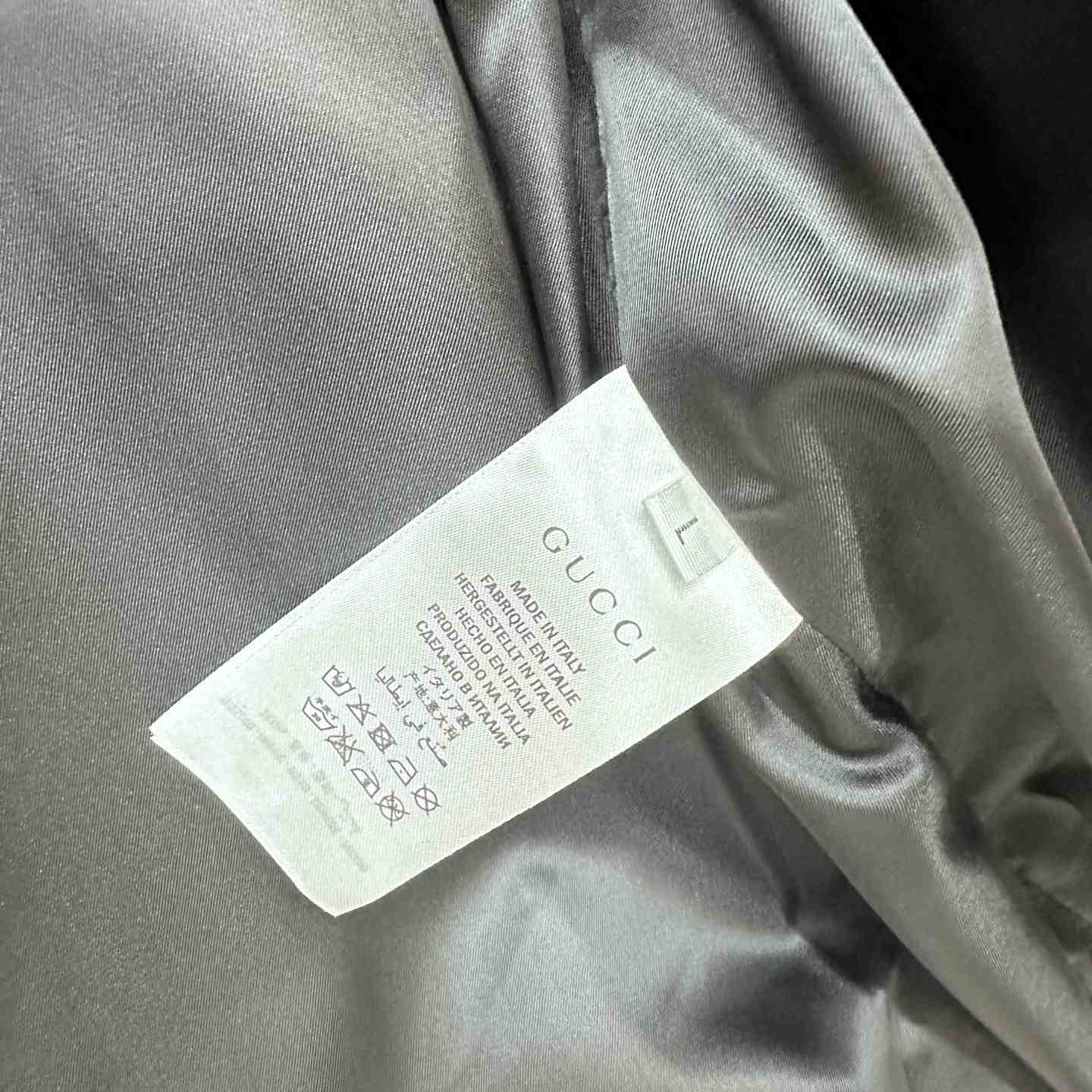 Gucci Leather Bomber Jacket With Gucci Lettering - DopestKickz