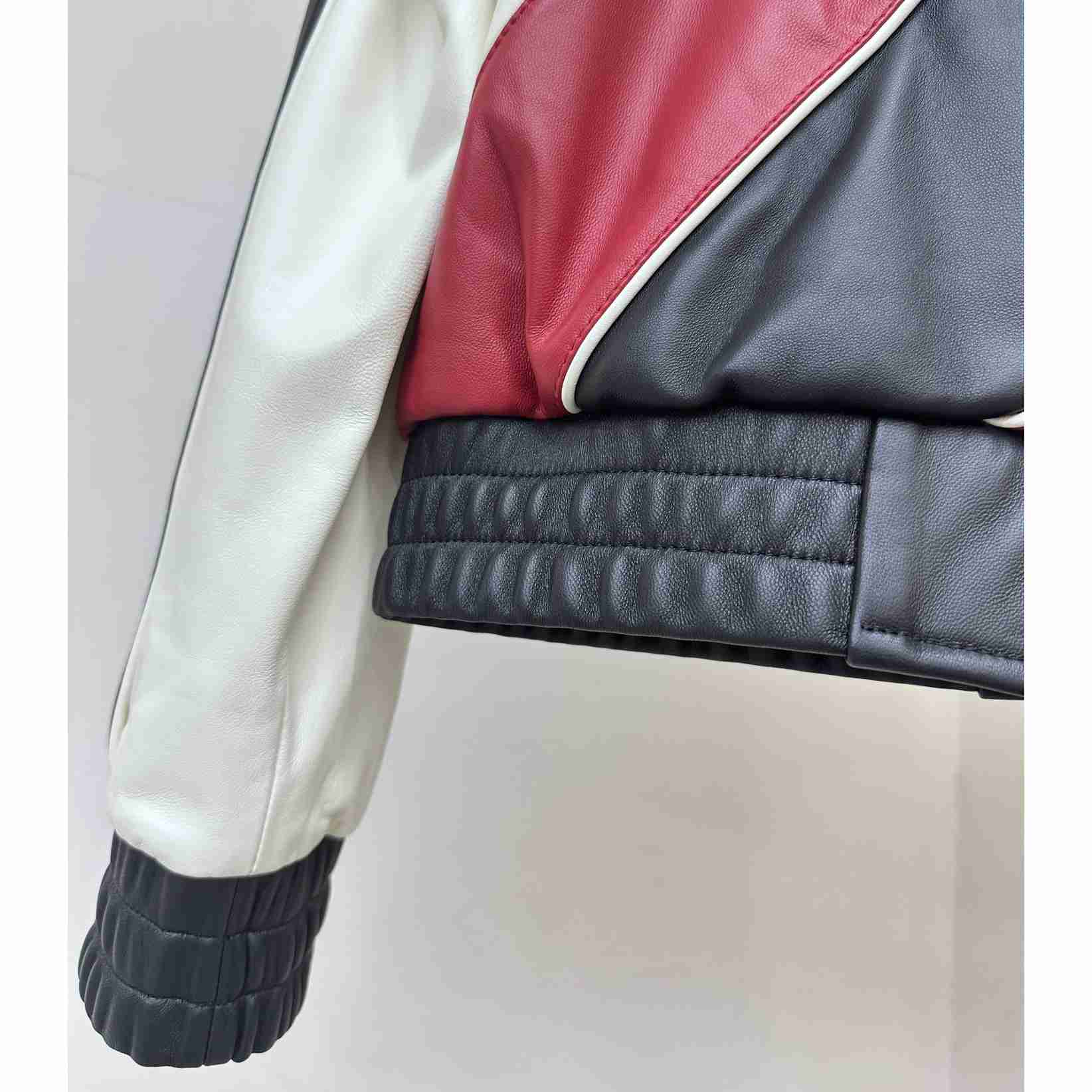 Gucci Leather Bomber Jacket With Gucci Lettering - DopestKickz