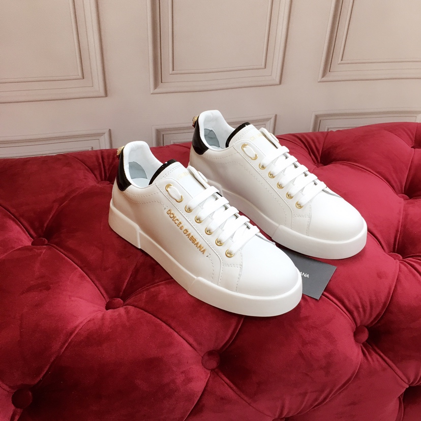 Dolce & Gabbana White Portofino Trainers With Pearl - DopestKickz