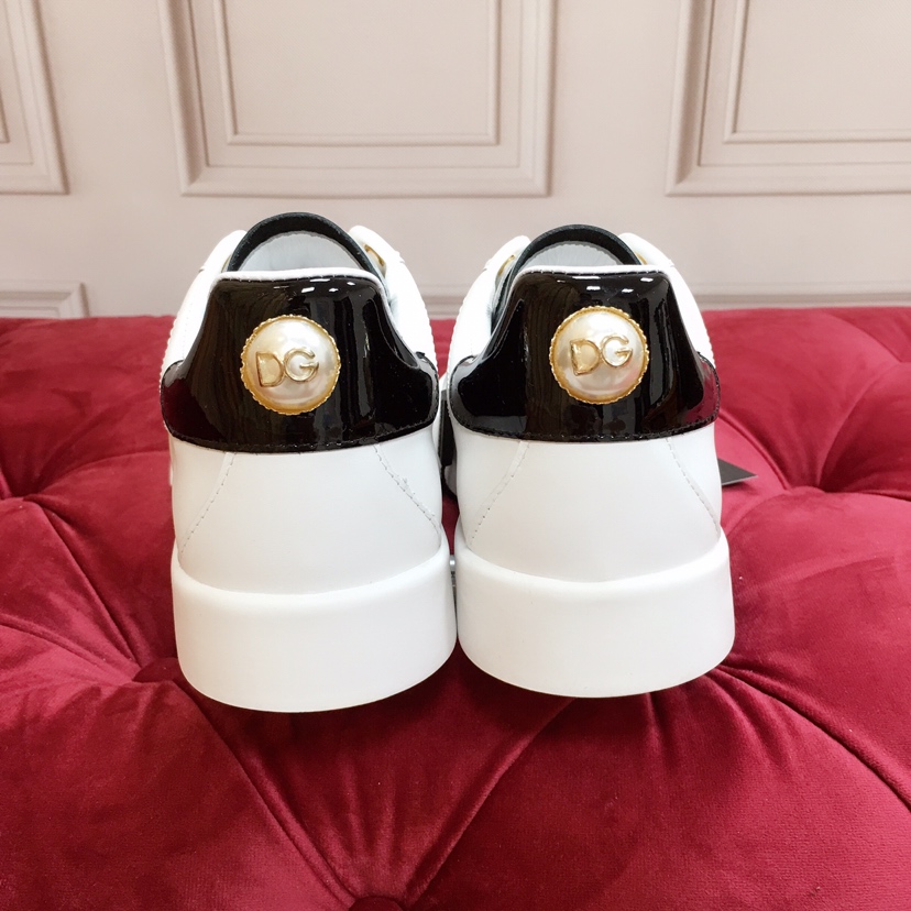 Dolce & Gabbana White Portofino Trainers With Pearl - DopestKickz