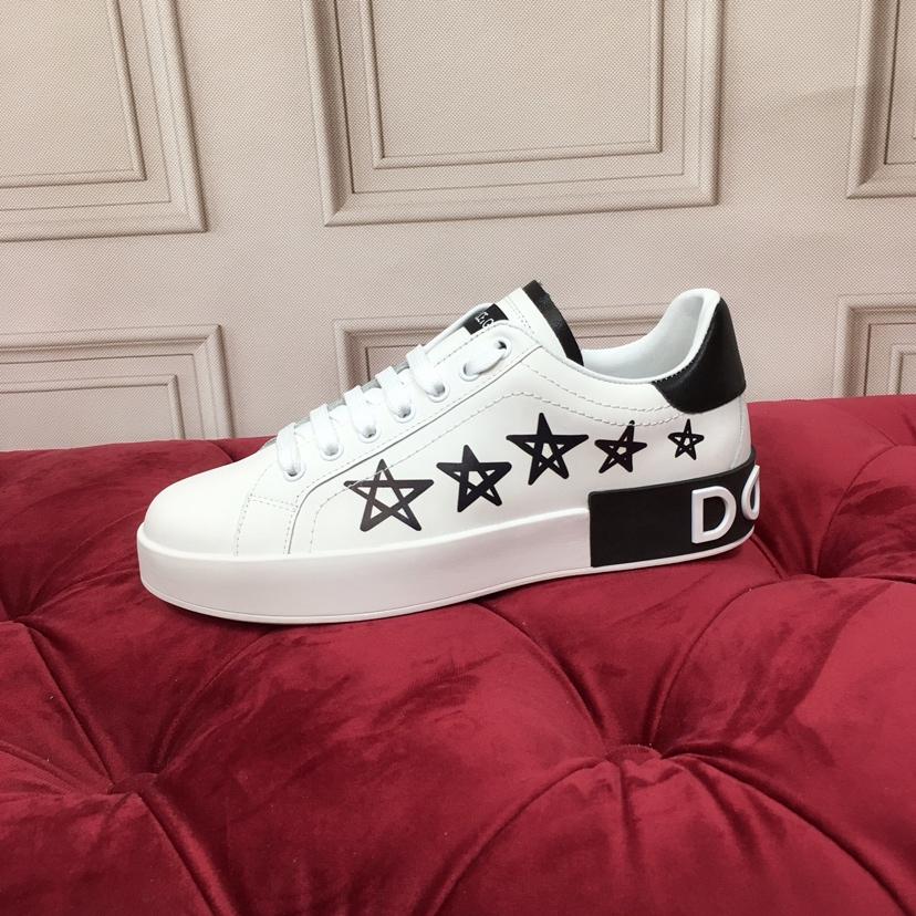 Dolce & Gabbana White Portofino Stars Sneakers - DopestKickz