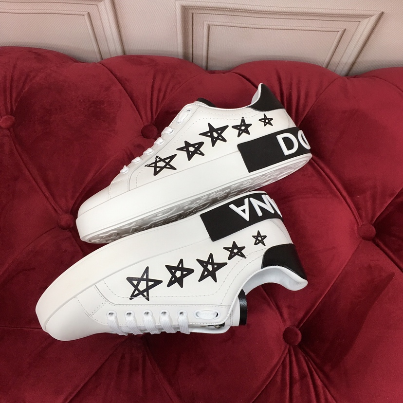 Dolce & Gabbana White Portofino Stars Sneakers - DopestKickz