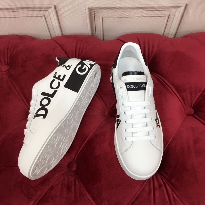 Dolce & Gabbana White Portofino Stars Sneakers - DopestKickz