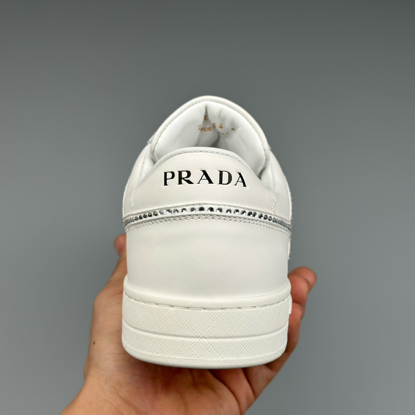 Prada Downtown Perforated Leather Sneakers - DopestKickz