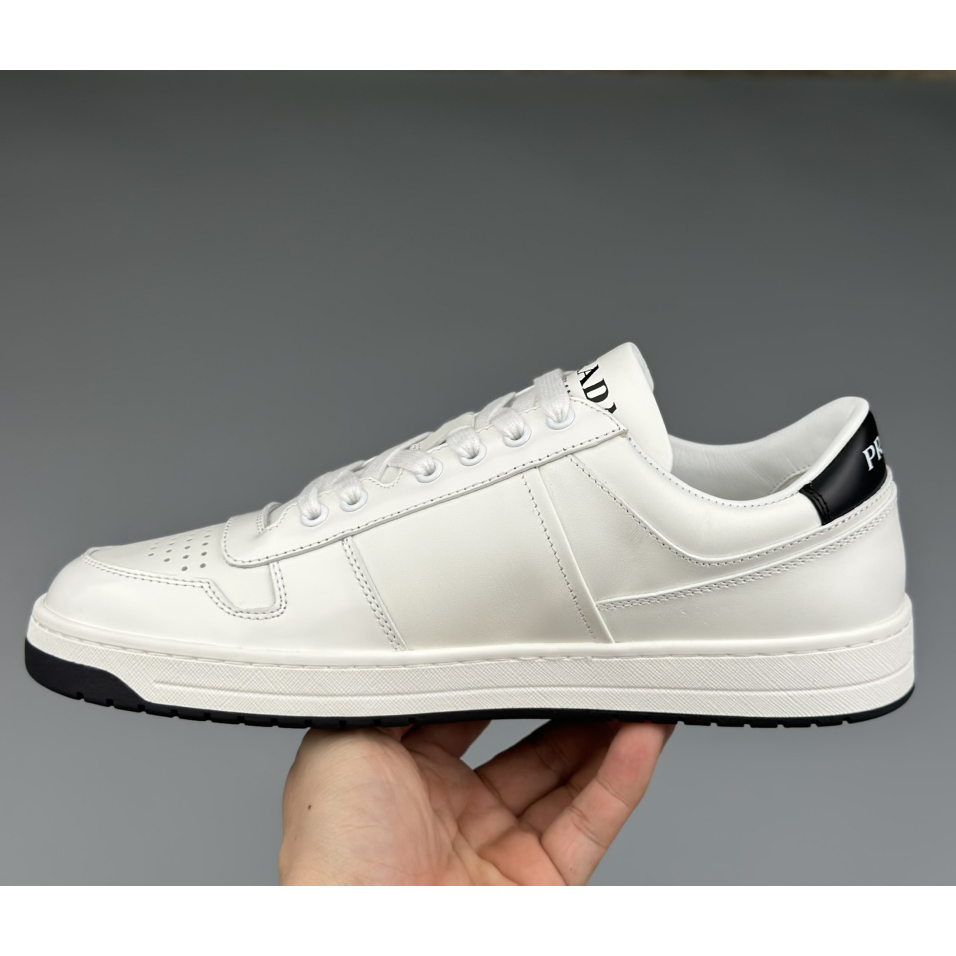 Prada Downtown Perforated Leather Sneakers - DopestKickz