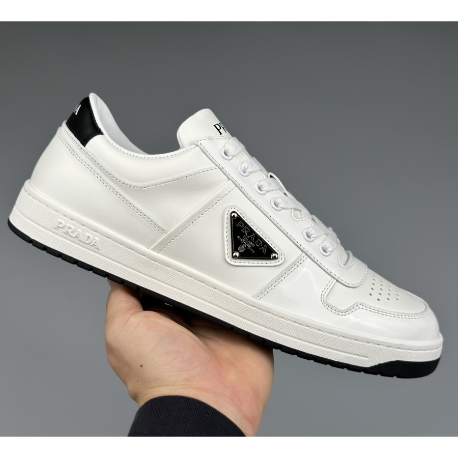 Prada Downtown Perforated Leather Sneakers - DopestKickz