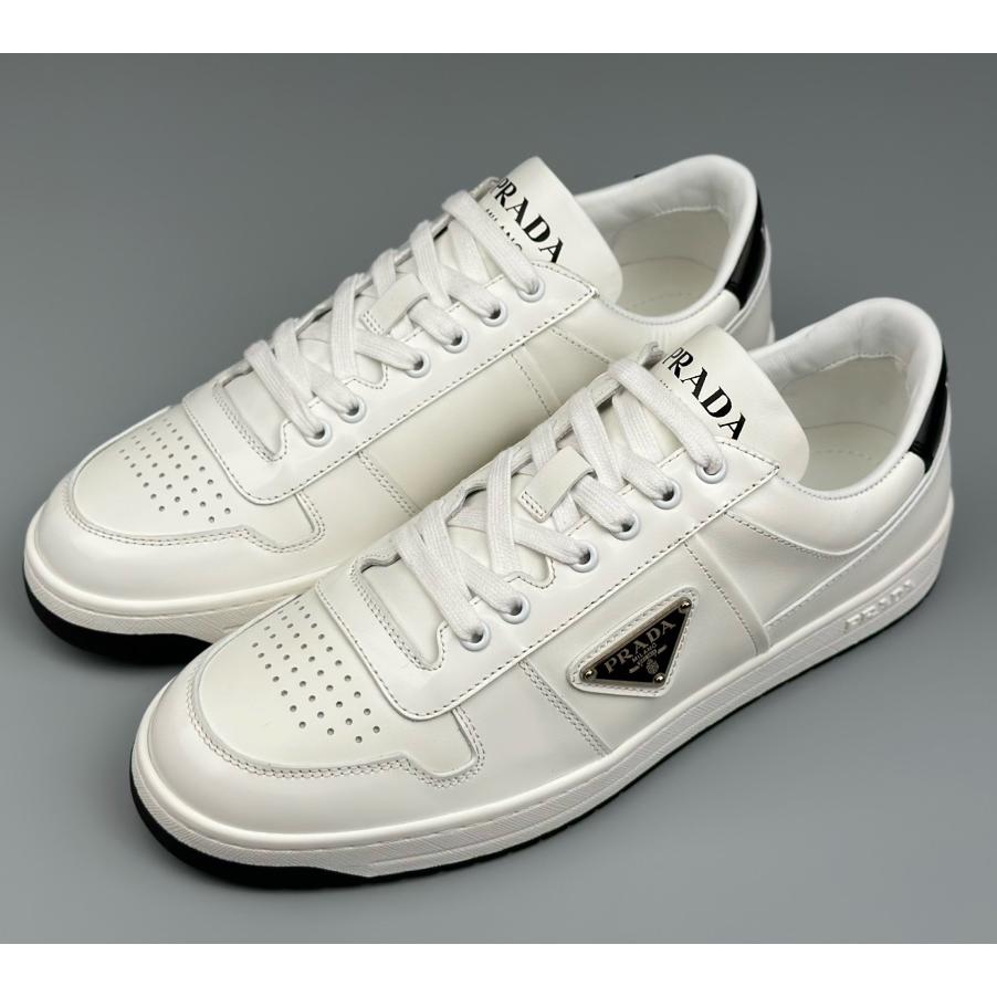 Prada Downtown Perforated Leather Sneakers - DopestKickz