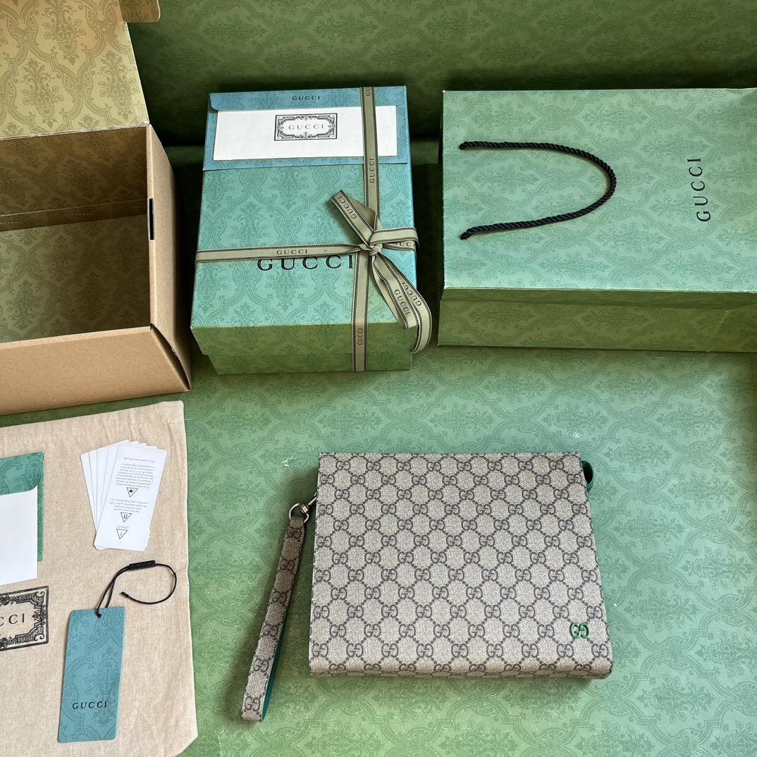 Gucci Pouch With GG Detail (18x 26x 6cm) - DopestKickz