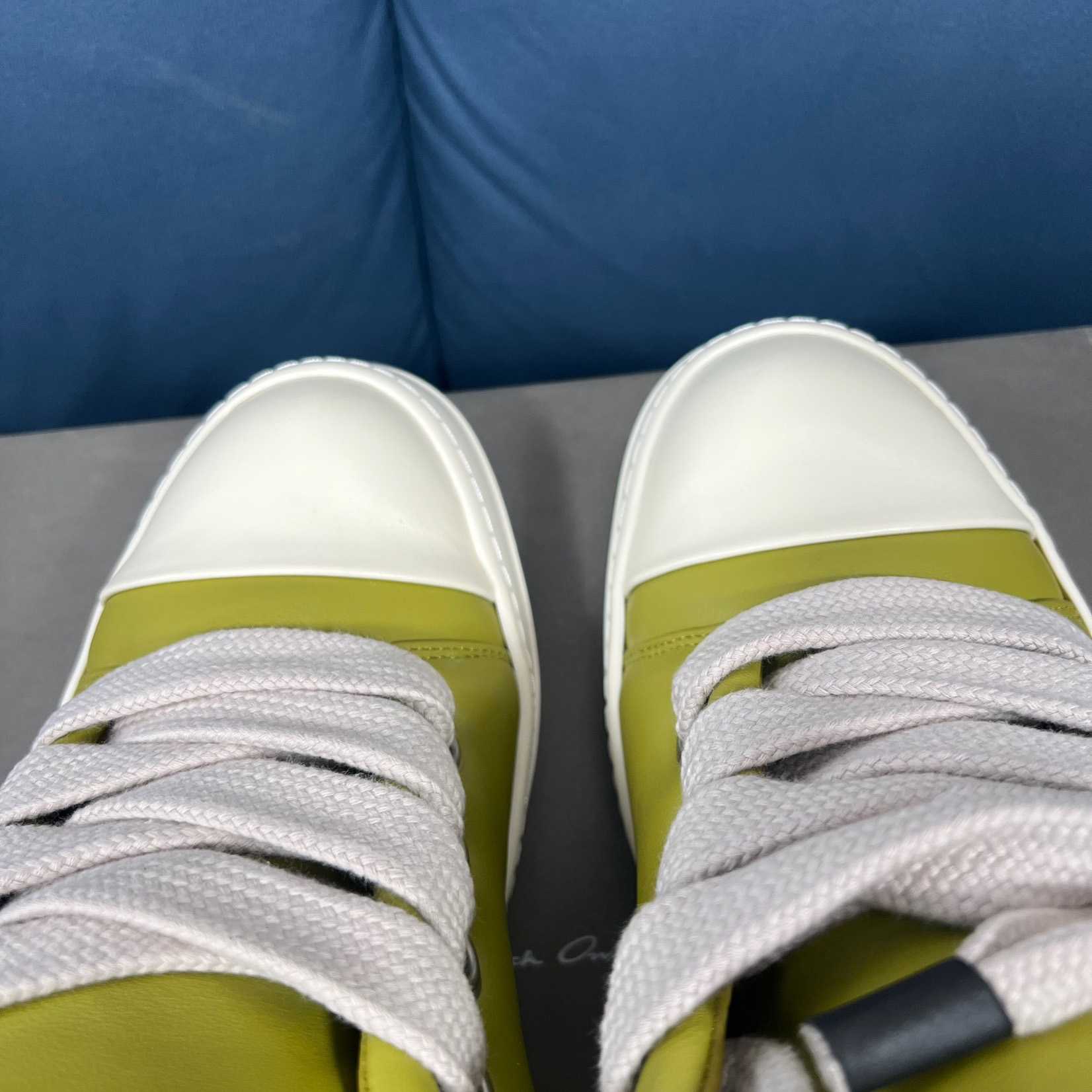 Rick Owens Green Jumbo Lace Padded Low-top Sneakers - DopestKickz