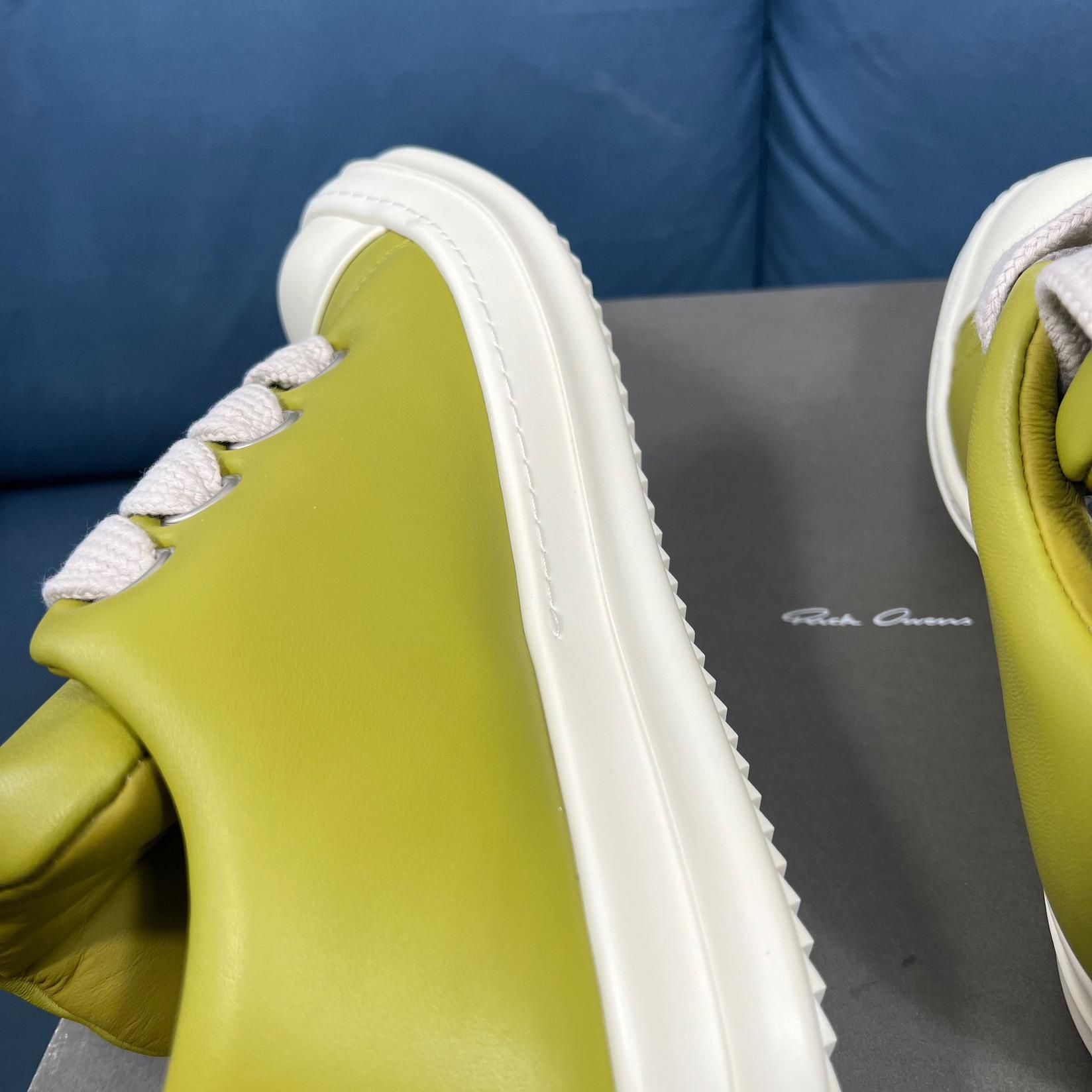 Rick Owens Green Jumbo Lace Padded Low-top Sneakers - DopestKickz