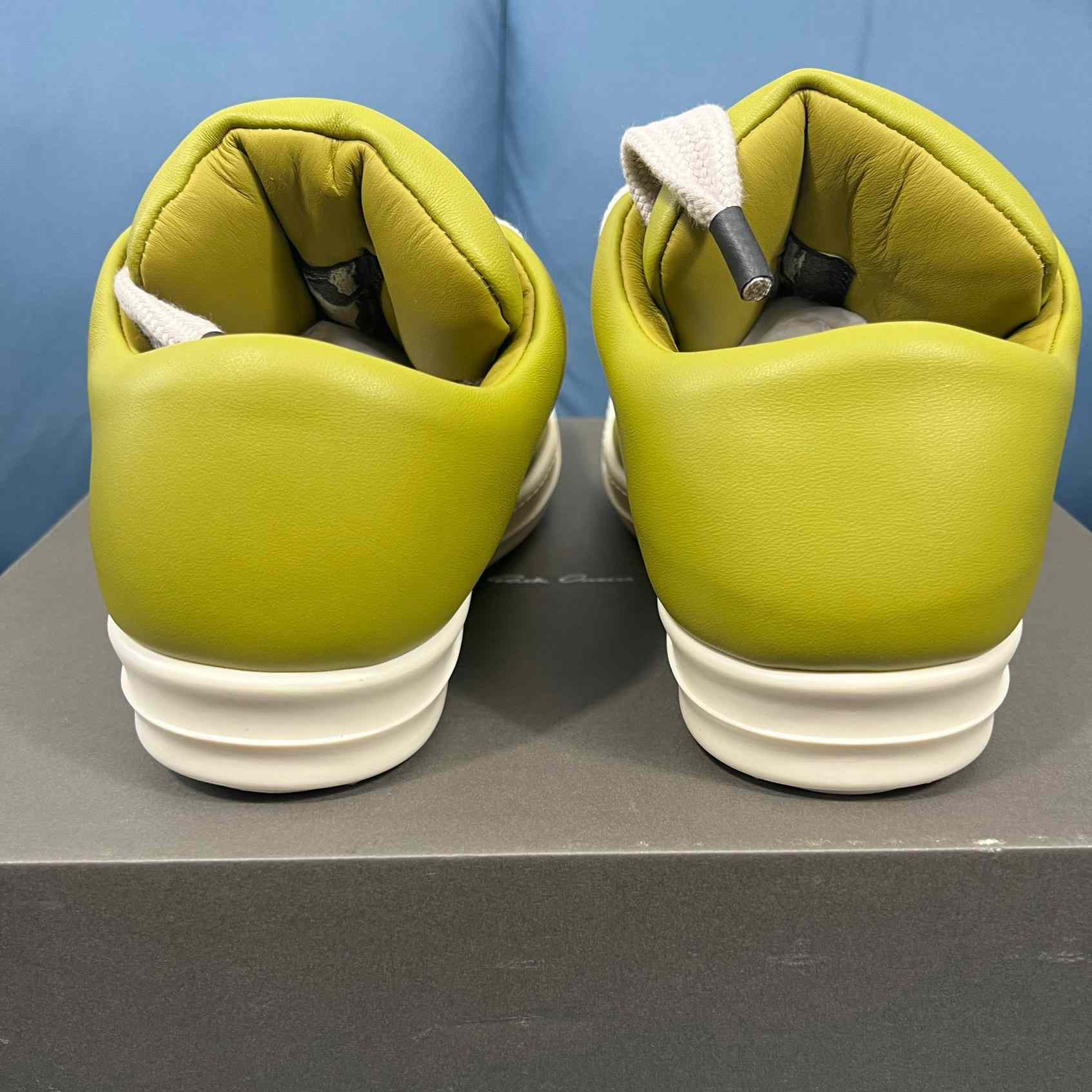 Rick Owens Green Jumbo Lace Padded Low-top Sneakers - DopestKickz