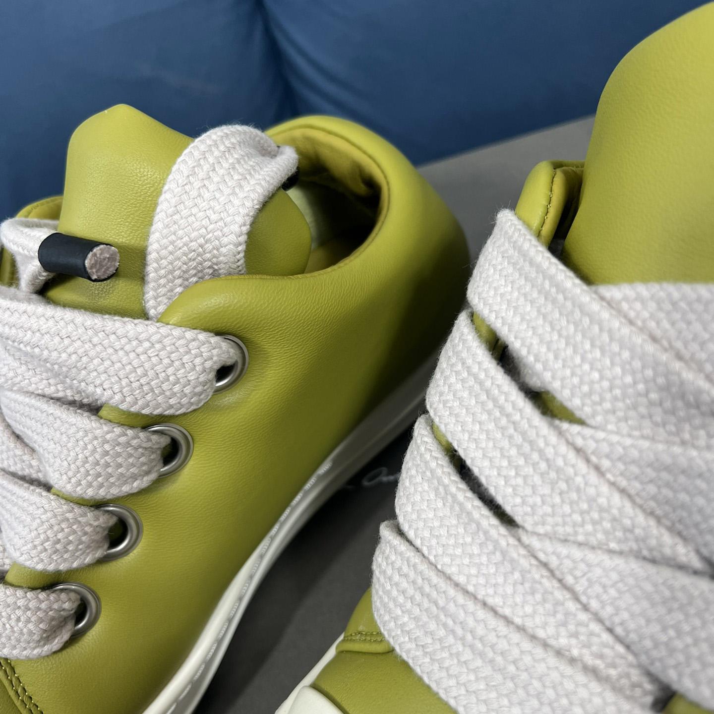 Rick Owens Green Jumbo Lace Padded Low-top Sneakers - DopestKickz