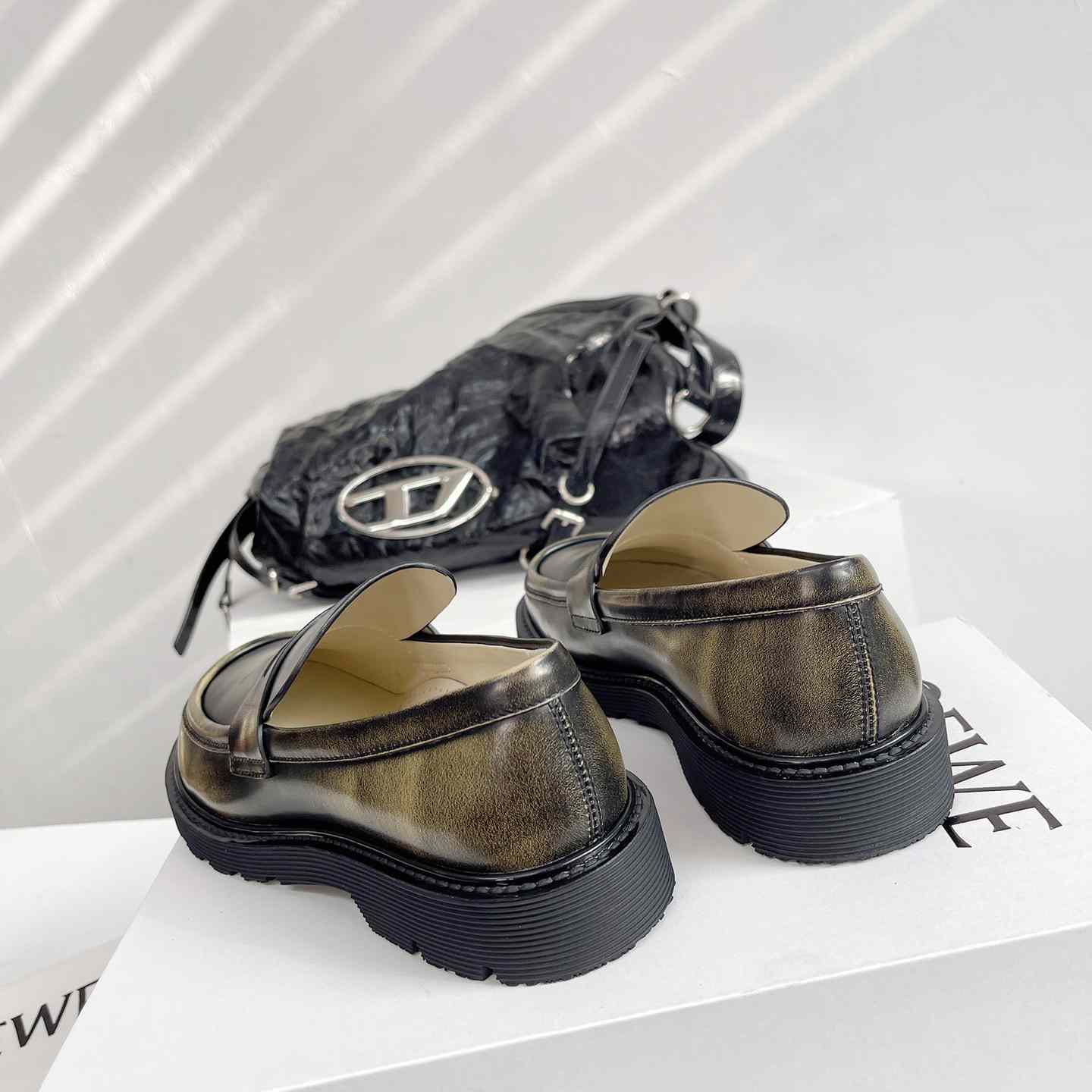 Loewe Blaze Loafer In Bicolour Brushed-off Calfskin - DopestKickz