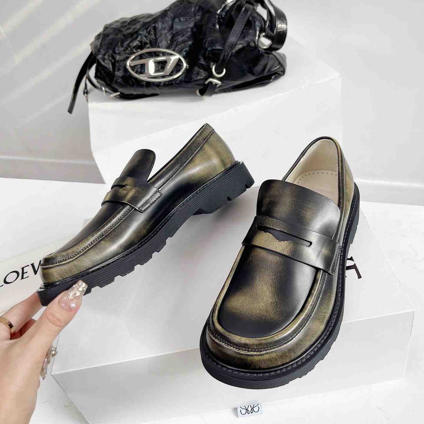 Loewe Blaze Loafer In Bicolour Brushed-off Calfskin - DopestKickz