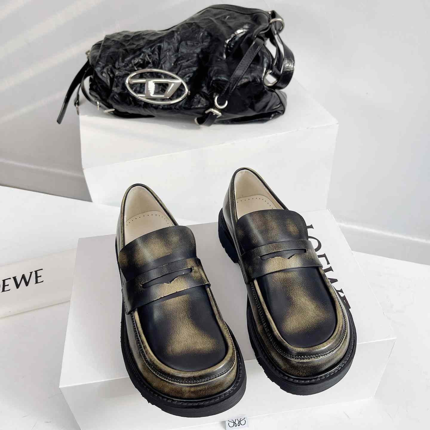 Loewe Blaze Loafer In Bicolour Brushed-off Calfskin - DopestKickz