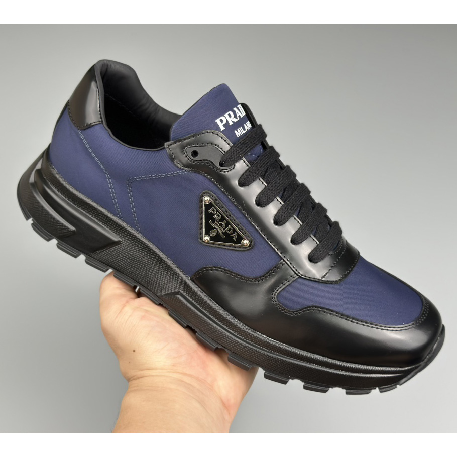 Prada Re-Nylon And Brushed Leather Sneakers - DopestKickz