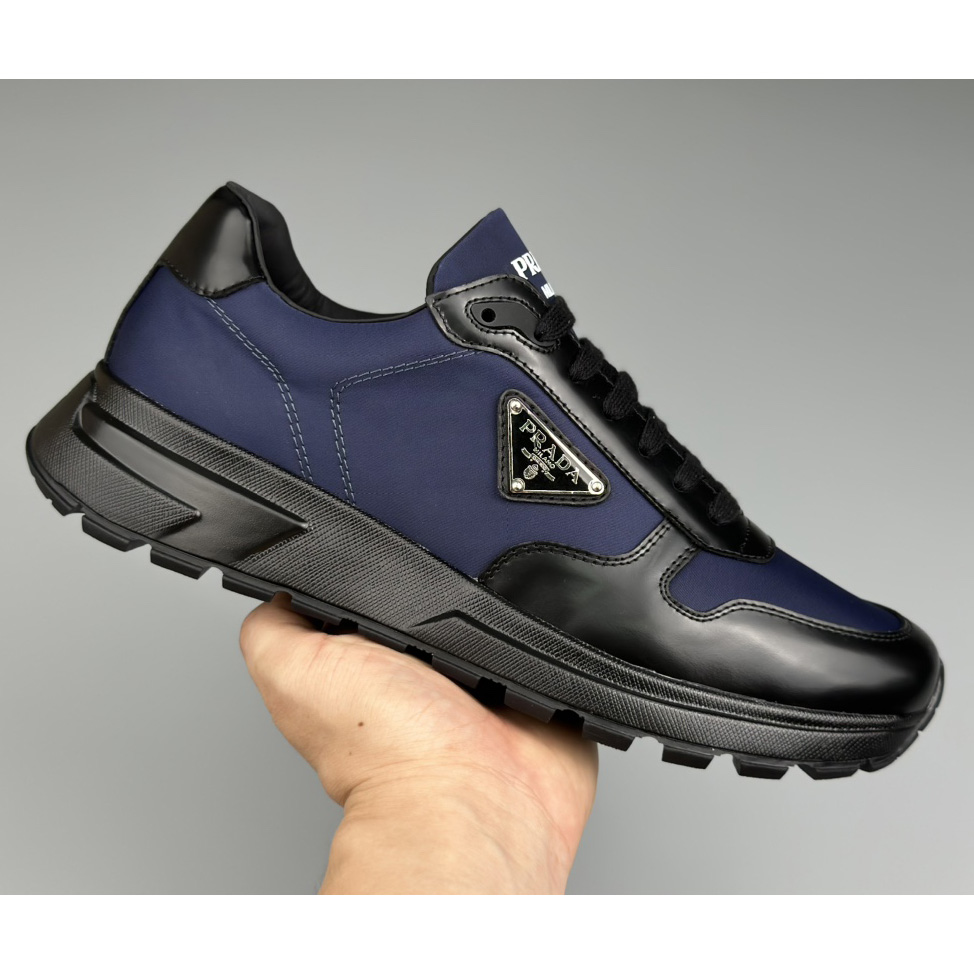 Prada Re-Nylon And Brushed Leather Sneakers - DopestKickz