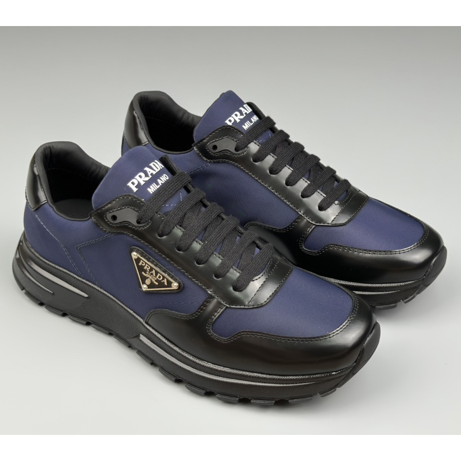Prada Re-Nylon And Brushed Leather Sneakers - DopestKickz