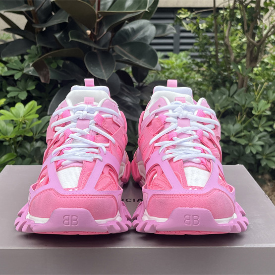Balenciaga Track Sneaker In Pink Mesh And Suede-like Fabric - DopestKickz