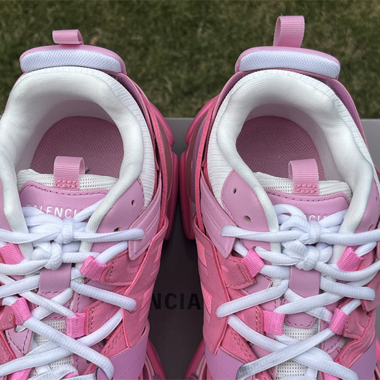 Balenciaga Track Sneaker In Pink Mesh And Suede-like Fabric - DopestKickz