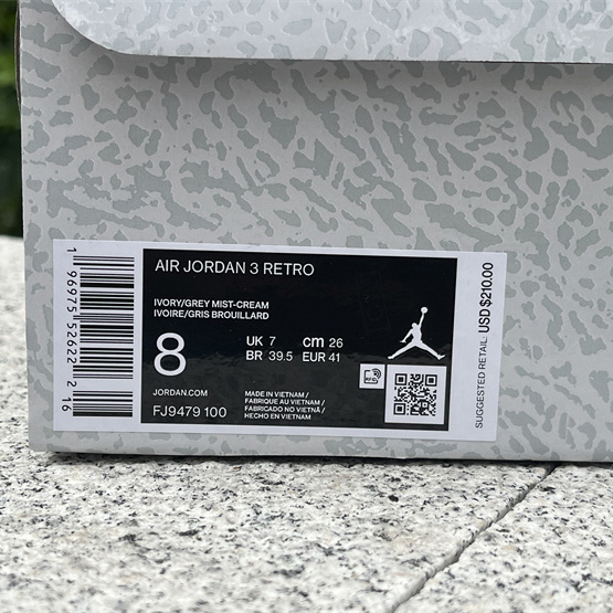 Air Jordan 3 Sneakers   FJ9479-100  - DopestKickz