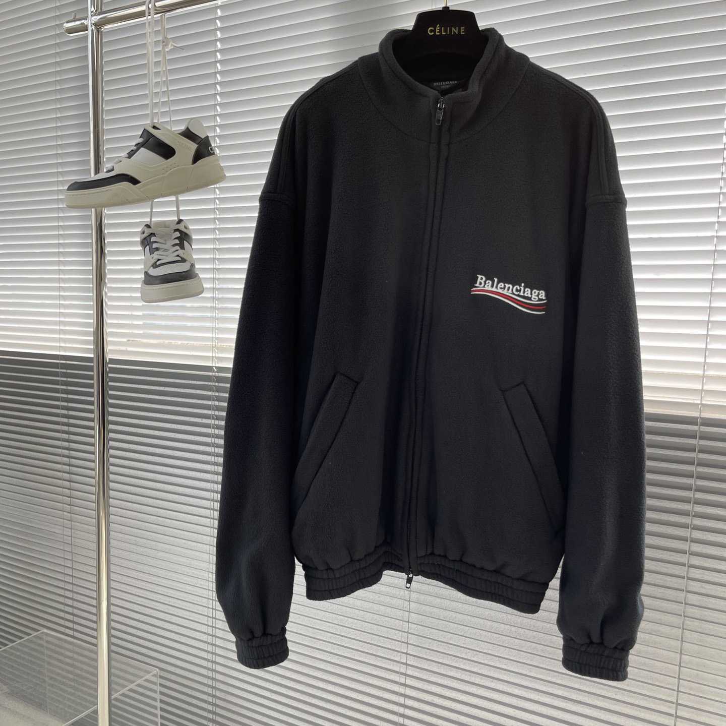 Balenciaga Black Embroidered Jacket - DopestKickz