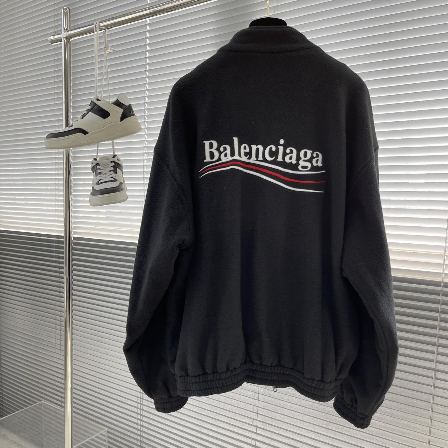 Balenciaga Black Embroidered Jacket - DopestKickz