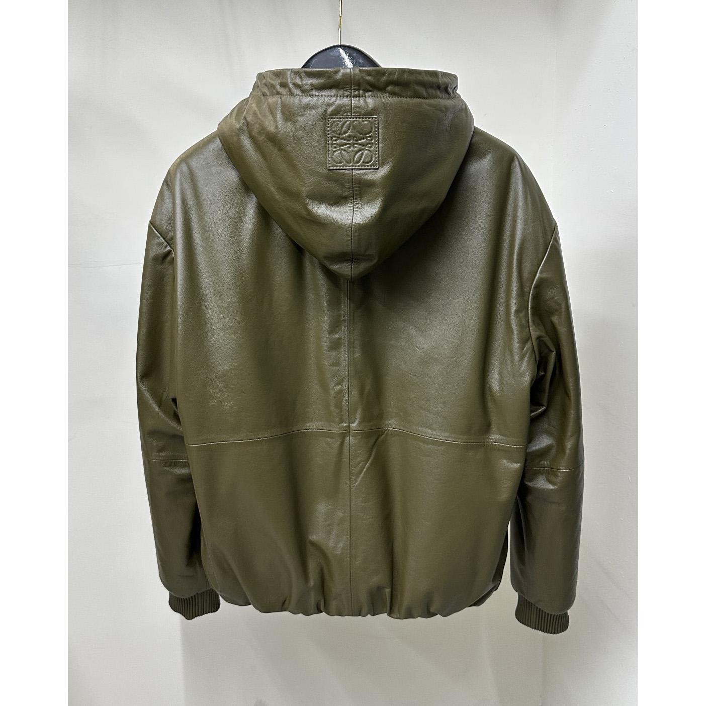 Loewe Zip-up Padded Hoodie In Nappa Lambskin - DopestKickz