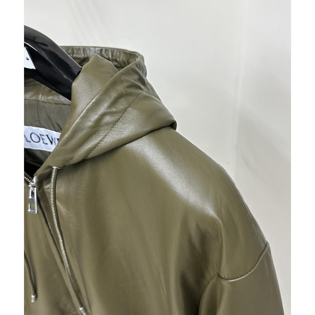 Loewe Zip-up Padded Hoodie In Nappa Lambskin - DopestKickz