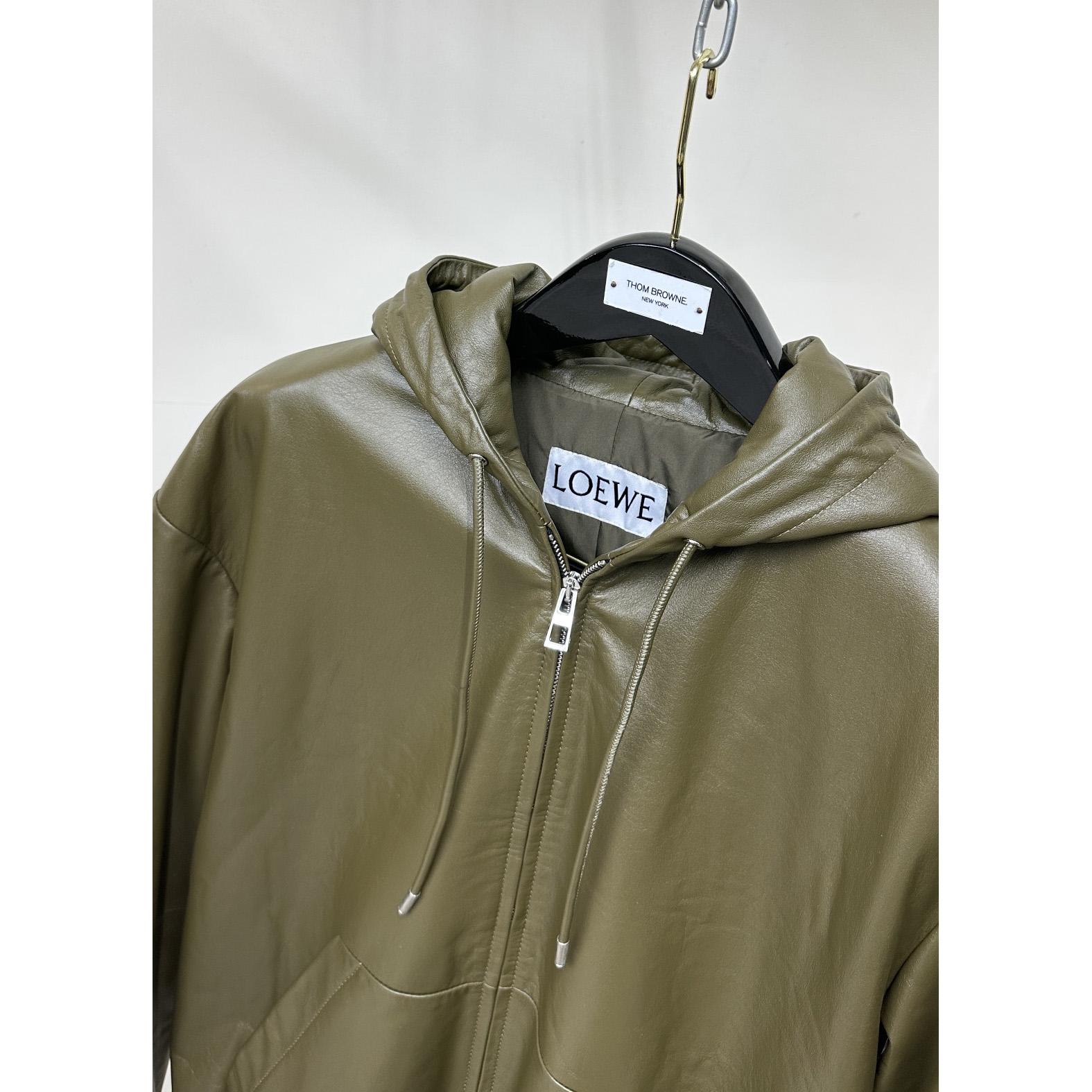 Loewe Zip-up Padded Hoodie In Nappa Lambskin - DopestKickz