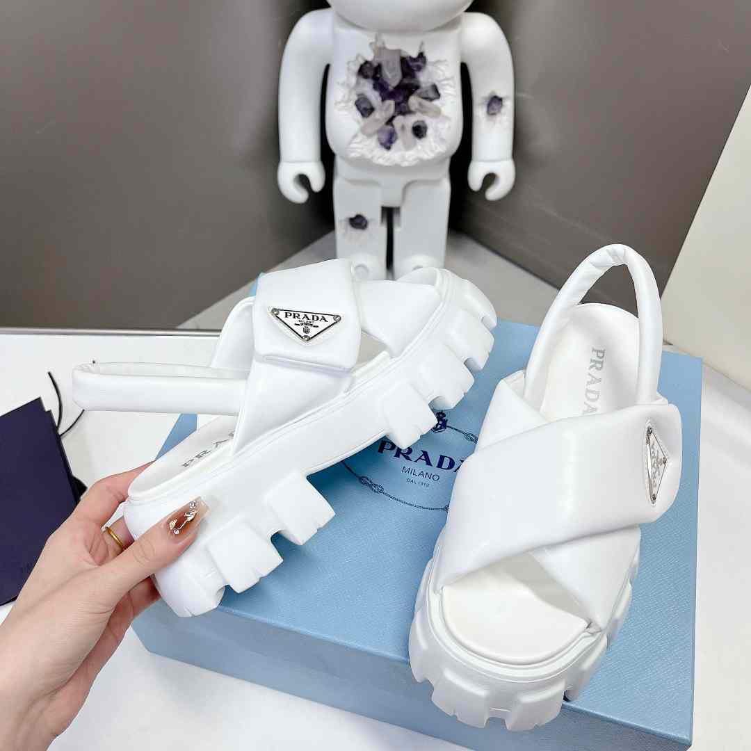 Prada Monolith 55mm Nappa Leather Sandals - DopestKickz