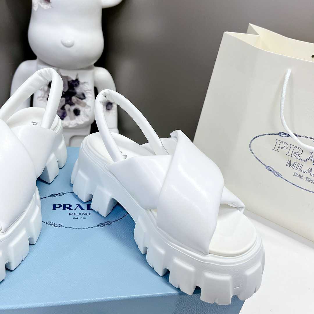 Prada Monolith 55mm Nappa Leather Sandals - DopestKickz