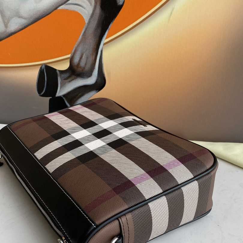 Burberry Check E-Canvas Messenger Bag  (28x 6x 19cm) - DopestKickz