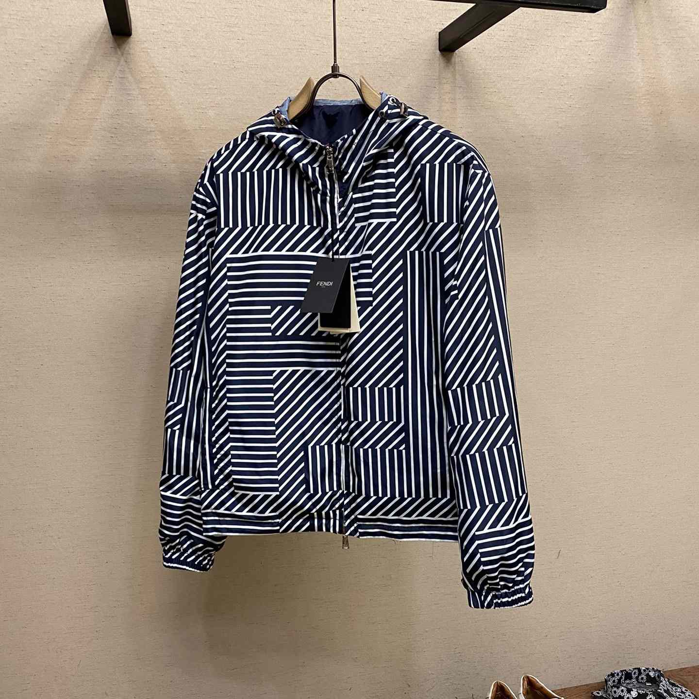 Fendi Blue Tech Fabric Jacket - DopestKickz