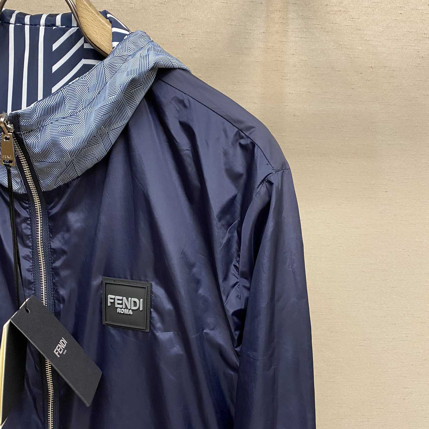 Fendi Blue Tech Fabric Jacket - DopestKickz