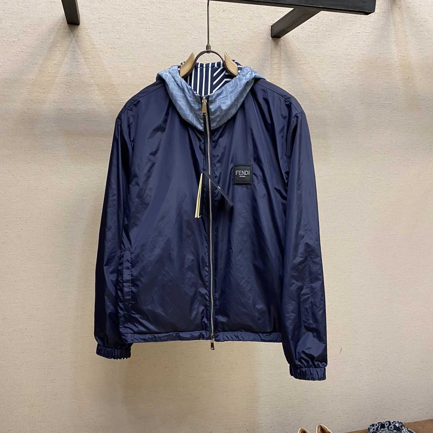 Fendi Blue Tech Fabric Jacket - DopestKickz