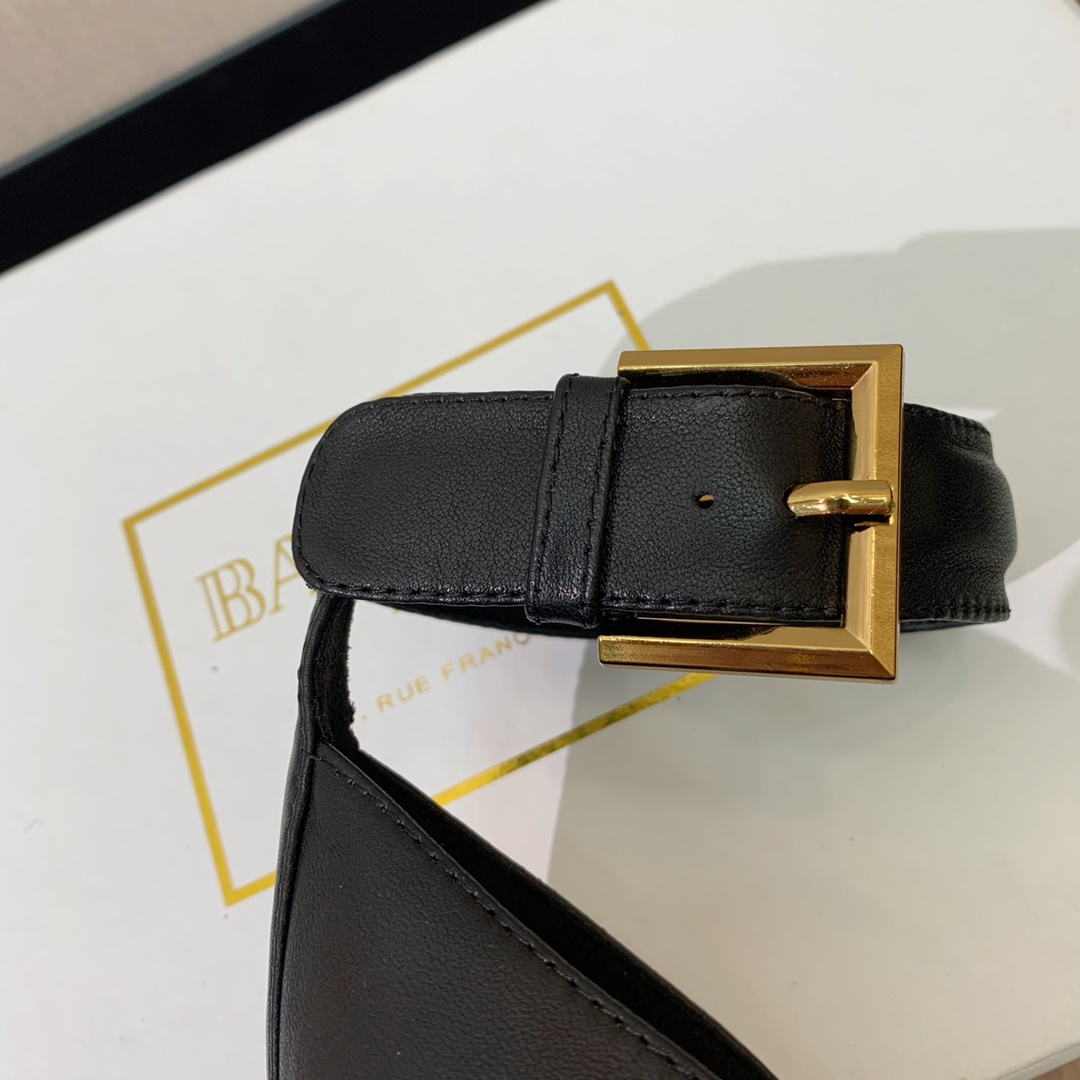 Balmain Moneta 105mm Leather Sandals - DopestKickz