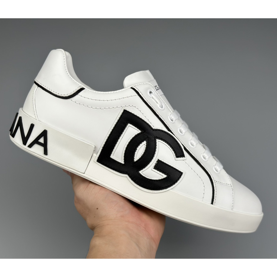Dolce & Gabbana Calfskin Portofino Sneakers With DG Logo - DopestKickz