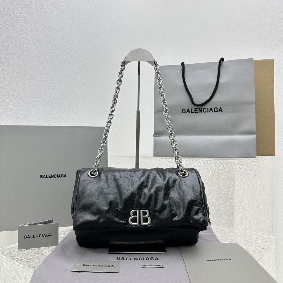 Balenciaga Monaco Small Chain Bag In Black - DopestKickz