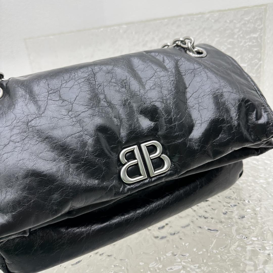 Balenciaga Monaco Small Chain Bag In Black - DopestKickz