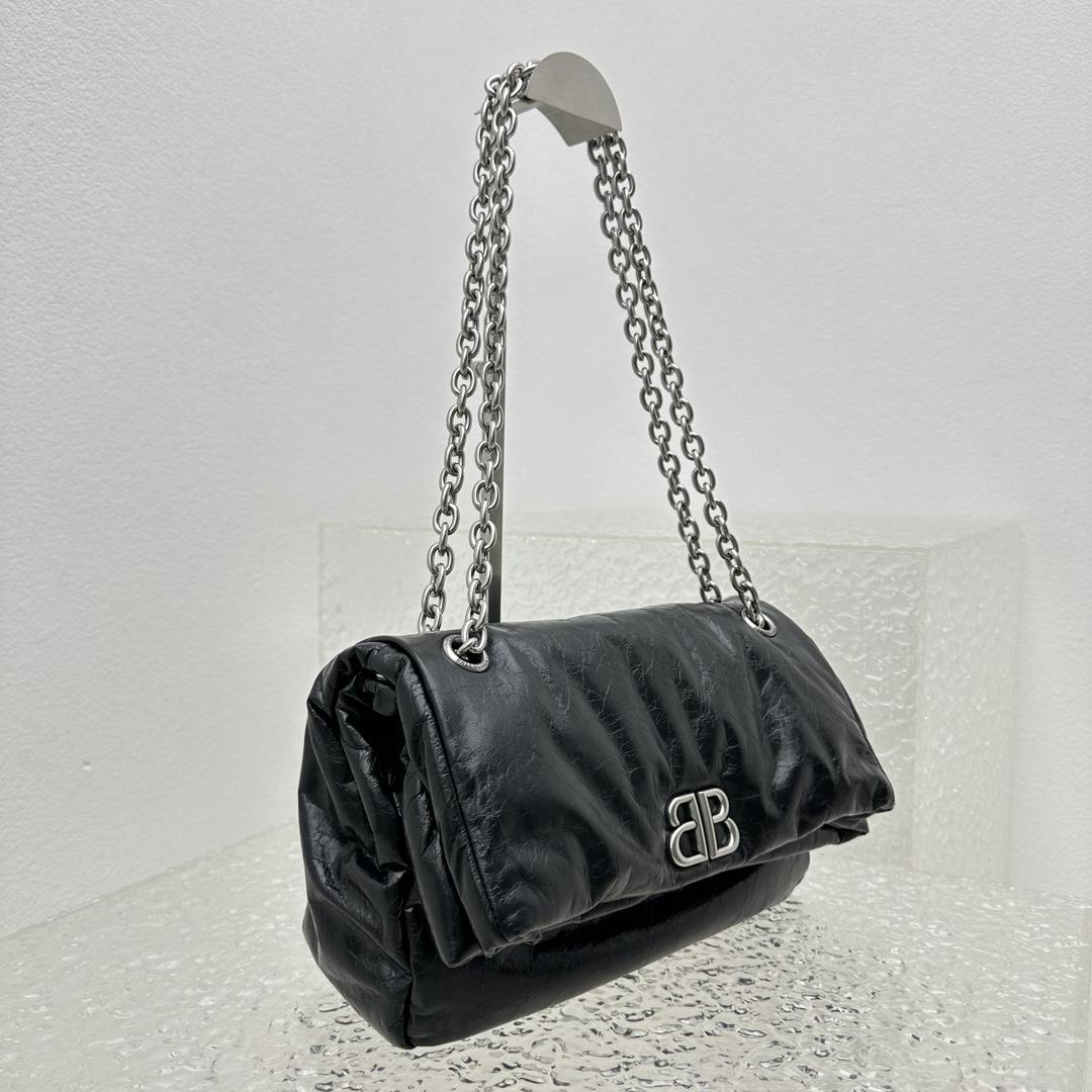 Balenciaga Monaco Small Chain Bag In Black - DopestKickz