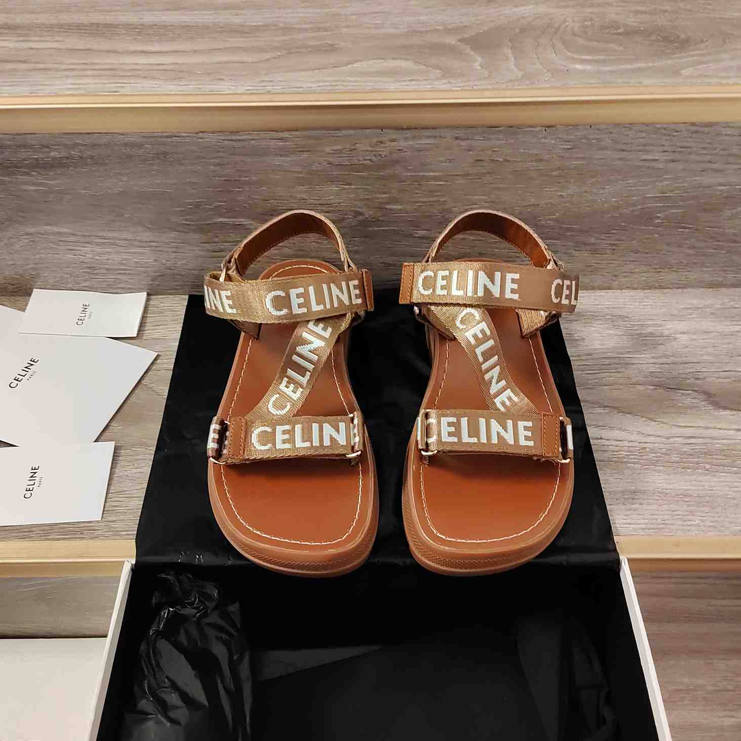 Celine Leo Strappy Sandal In Wool With ''Celine'' Jacquard - DopestKickz