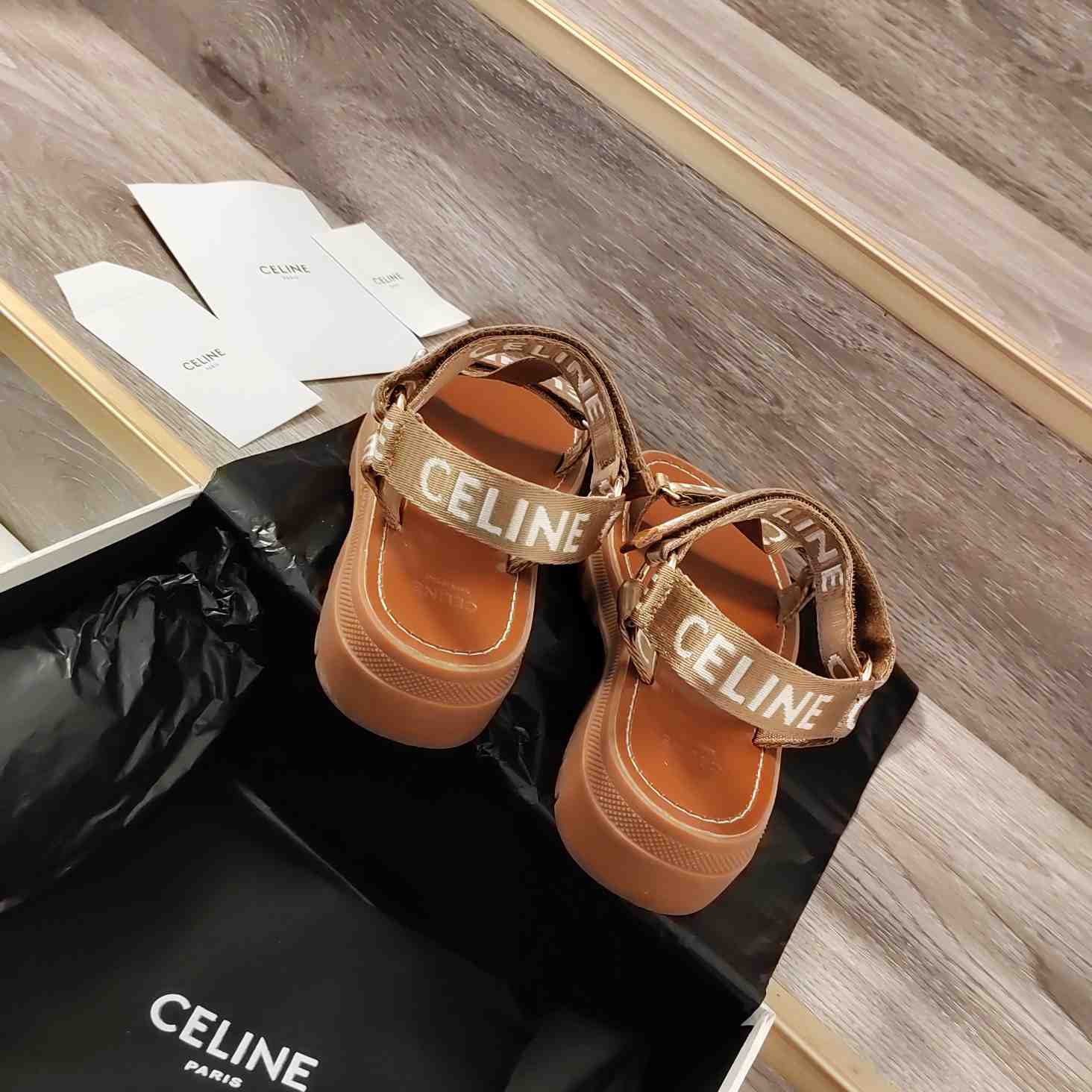 Celine Leo Strappy Sandal In Wool With ''Celine'' Jacquard - DopestKickz