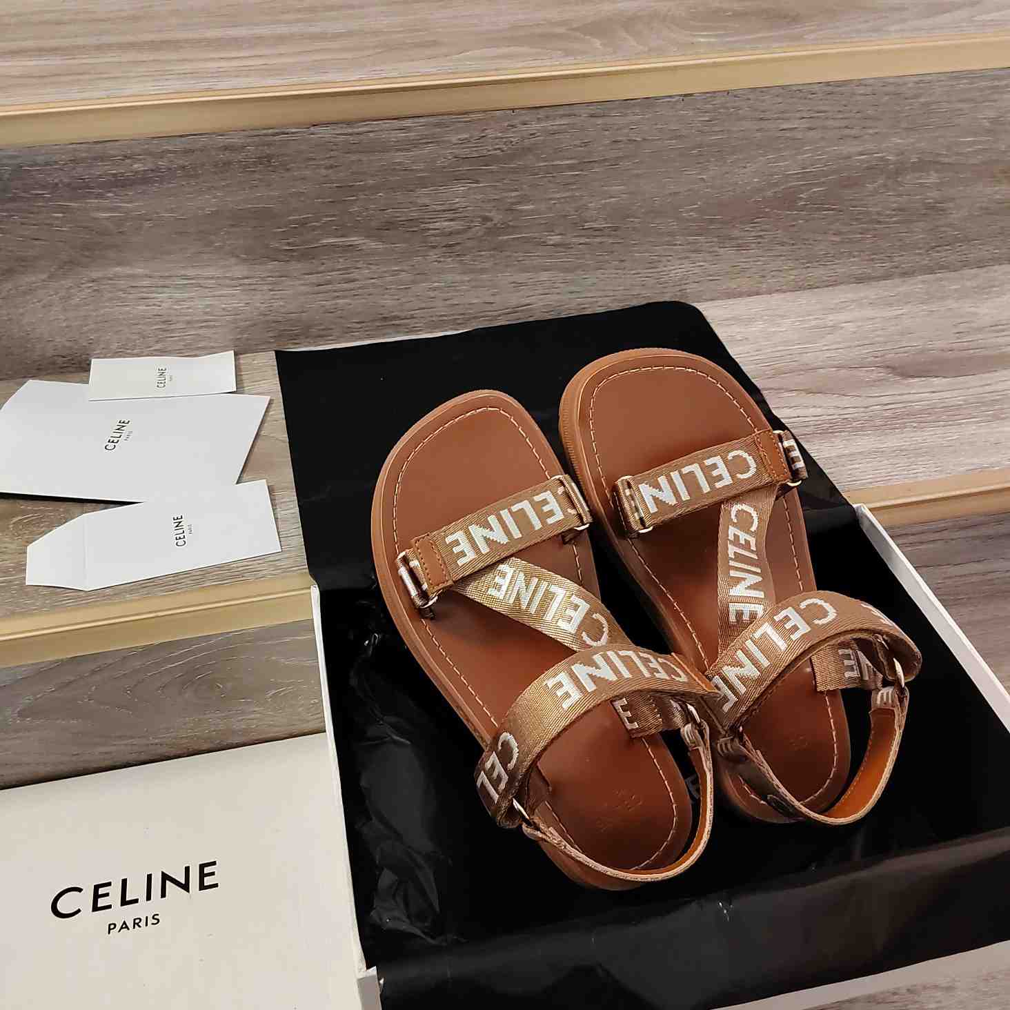 Celine Leo Strappy Sandal In Wool With ''Celine'' Jacquard - DopestKickz