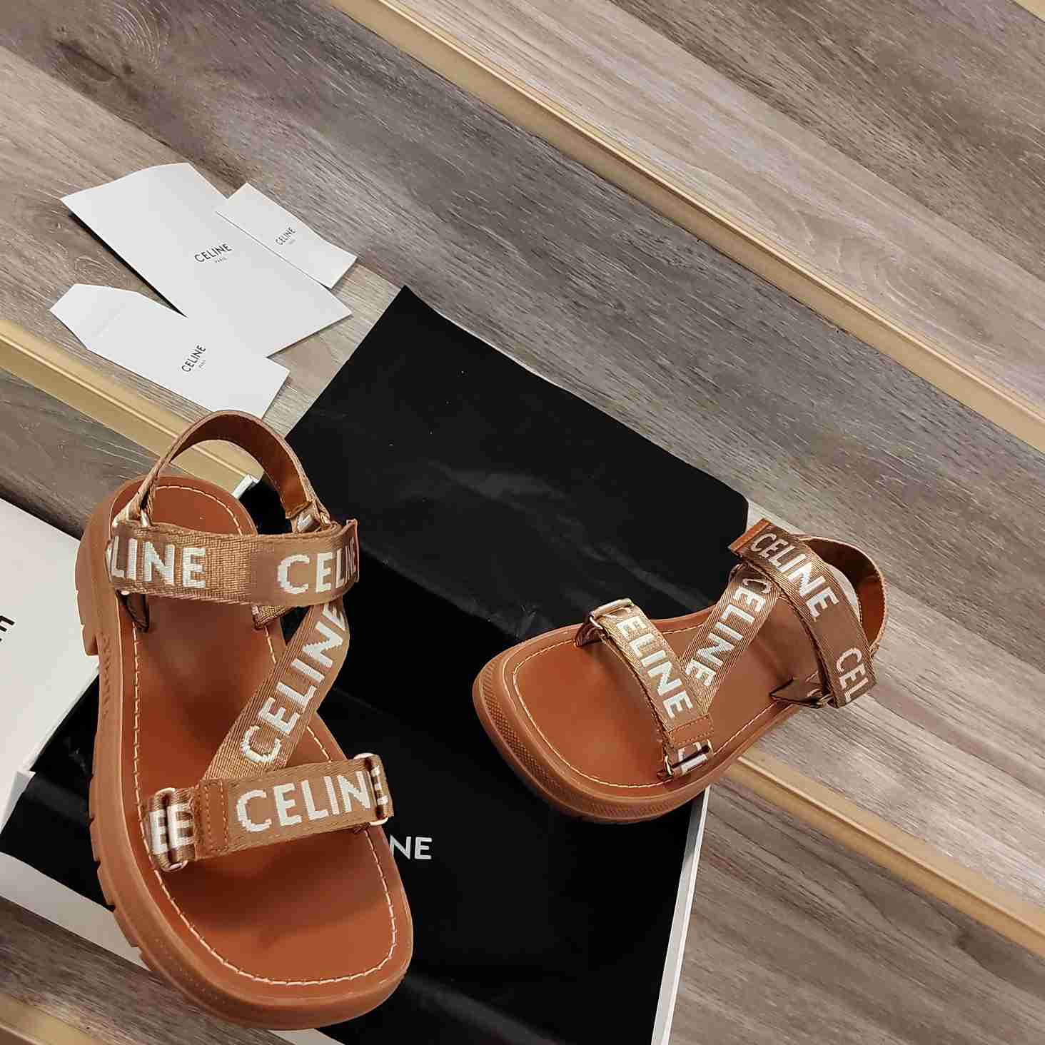 Celine Leo Strappy Sandal In Wool With ''Celine'' Jacquard - DopestKickz