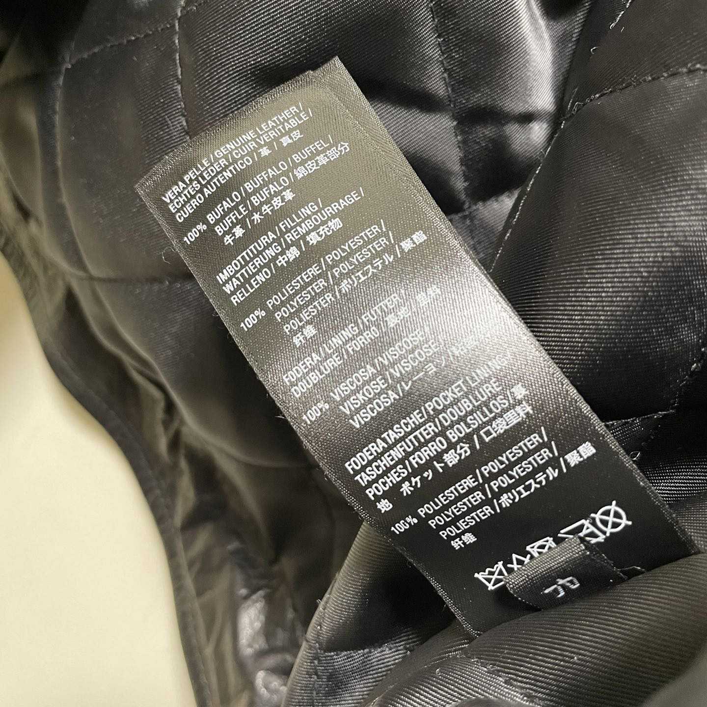 Balenciaga Contrast Logo Leather Moto Jacket - DopestKickz