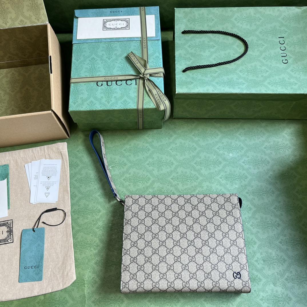 Gucci Pouch With GG Detail (18x 26x 6cm) - DopestKickz