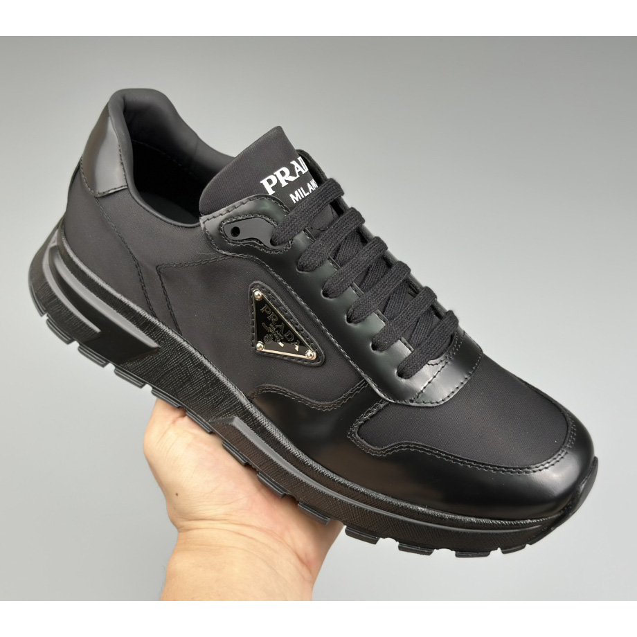 Prada Re-Nylon And Brushed Leather Sneakers - DopestKickz